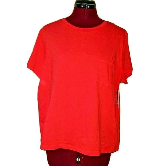 BP. Womens Pocket Tee Red Hibiscus Size XL NWOT - Picture 1 of 5